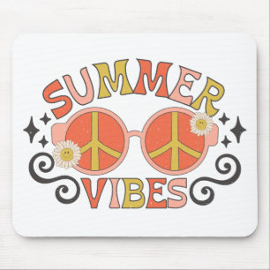 Summer Vibes Peace Sunglasses Mouse Mat