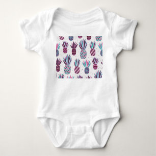 Summer Vibes: Pineapple Pattern, Colourful Dots Baby Bodysuit