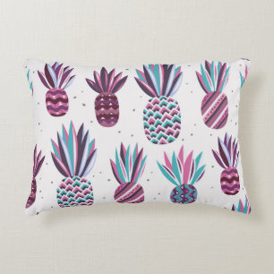 Summer Vibes: Pineapple Pattern, Colourful Dots Decorative Cushion