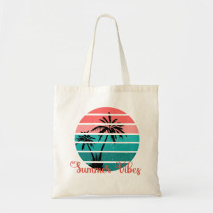 Summer Vibes Pink Palm Trees Tote Bag
