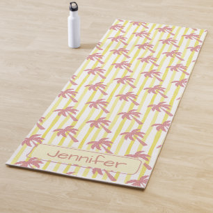Summer Vibes Pink Palm Trees  Yoga Mat