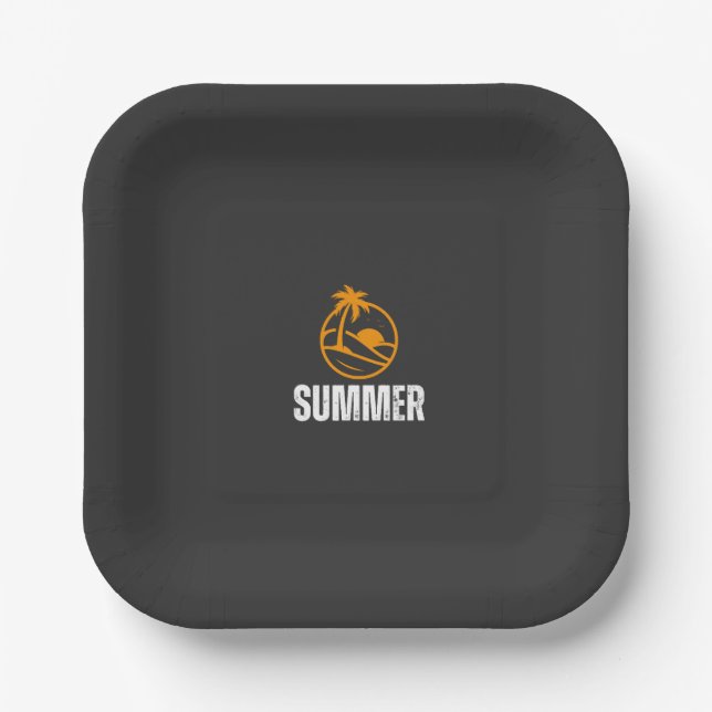 Summer Vibes Plate – Fun Summer Graphic Plate fo (Front)