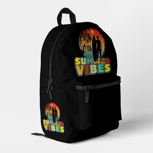 summer vibes printed backpack (Back Corner Left)
