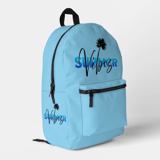 summer vibes printed backpack (Back Corner Left)