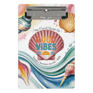 Summer Vibes Retro Beach Illustration Mini Clipboard
