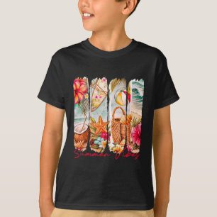 Summer Vibes Retro Beach Summer Vacation Matching  T-Shirt
