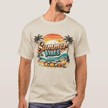 Summer Vibes Retro Beach Vintage Tropical Vacation