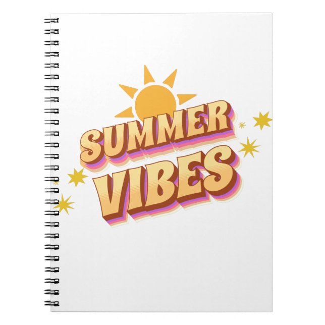 Summer Vibes Retro Notebook (Front)