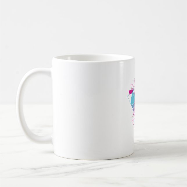 Summer Vibes Retro Palm Trees Coffee Mug (Left)