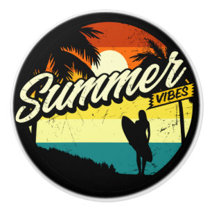 Summer Vibes Retro Silhouette Ceramic Knob