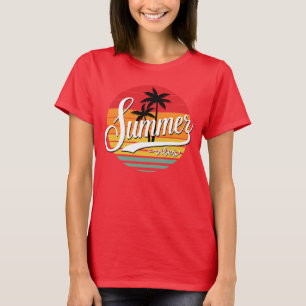 Summer Vibes Retro Sunset And Palm Trees Women's T-Shirt