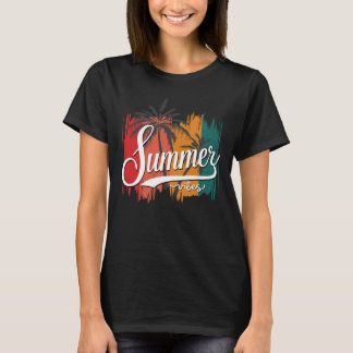 Summer Vibes Retro Sunset And Palm Trees Women's T-Shirt