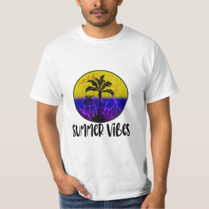 Summer Vibes - Retro Vintage sunset coco palm tree T-Shirt