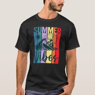 Summer Vibes Retro Vintage Surfer Ocean Wave Sun B T-Shirt