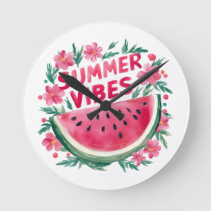 Summer Vibes Round Clock