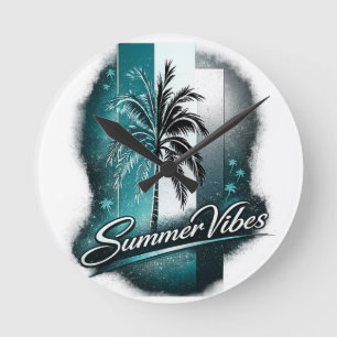 Summer Vibes Round Clock