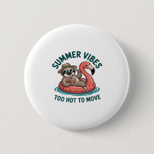Summer Vibes Sloth Funny Lazy Float 2 6 Cm Round Badge