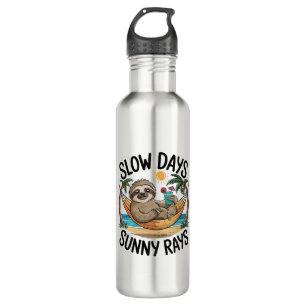 Summer Vibes Sloth Funny Lazy Float 710 Ml Water Bottle