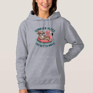 Summer Vibes Sloth Funny Lazy Float Hoodie