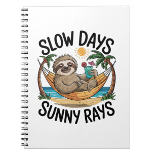Summer Vibes Sloth Funny Lazy Float Notebook