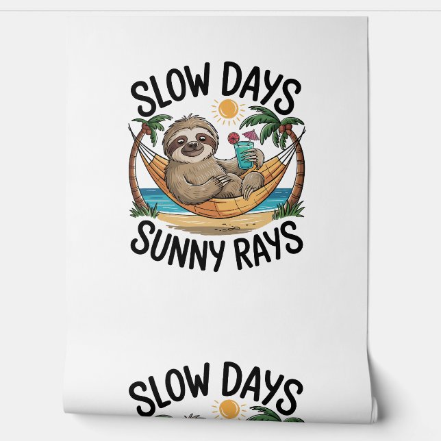 Summer Vibes Sloth Funny Lazy Float Wallpaper (Unrolling)
