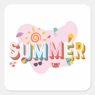 Summer Vibes Square Sticker
