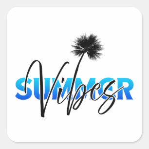 summer vibes square sticker