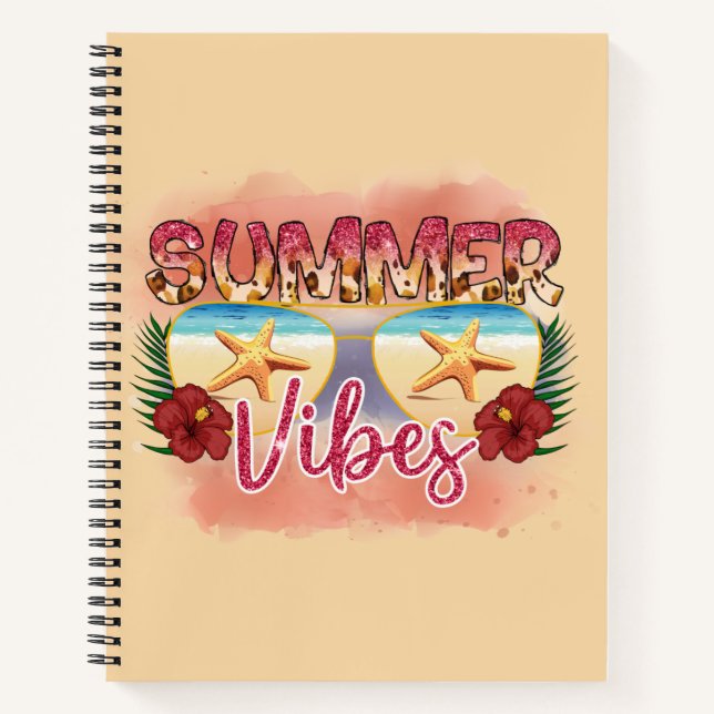 Summer Vibes | Starfish | Coastal Beach Notebook (Front)