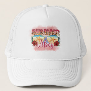 Summer Vibes Starfish Coastal Beach Trucker Hat