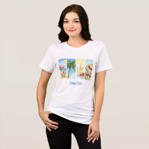 Summer Vibes Sublimation T-Shirt Retro Beach Sce Tri-Blend Shirt