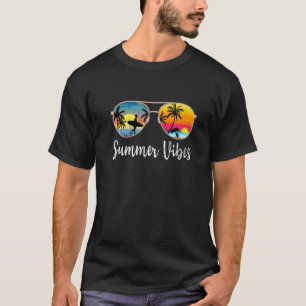 Summer Vibes Sunglasses Palm Tree Vacation Beach S T-Shirt