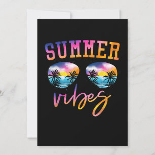 Summer Vibes Sunglasses With Palm Tree Funny Beach Invitation