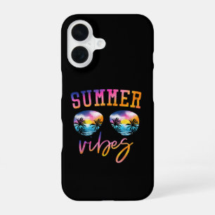 Summer Vibes Sunglasses With Palm Tree Funny Beach iPhone 16 Case