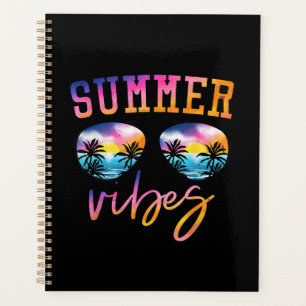 Summer Vibes Sunglasses With Palm Tree Funny Beach Planner