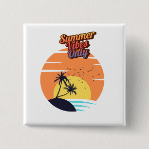Summer vibes sunset 15 cm square badge