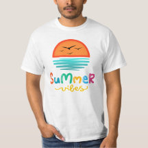 Summer Vibes Sunset And Sea Men's White