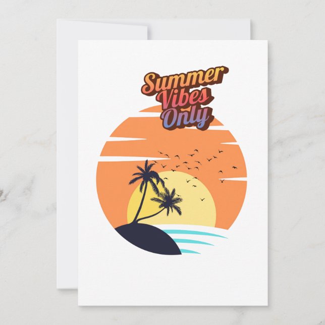 Summer vibes sunset  invitation (Front)