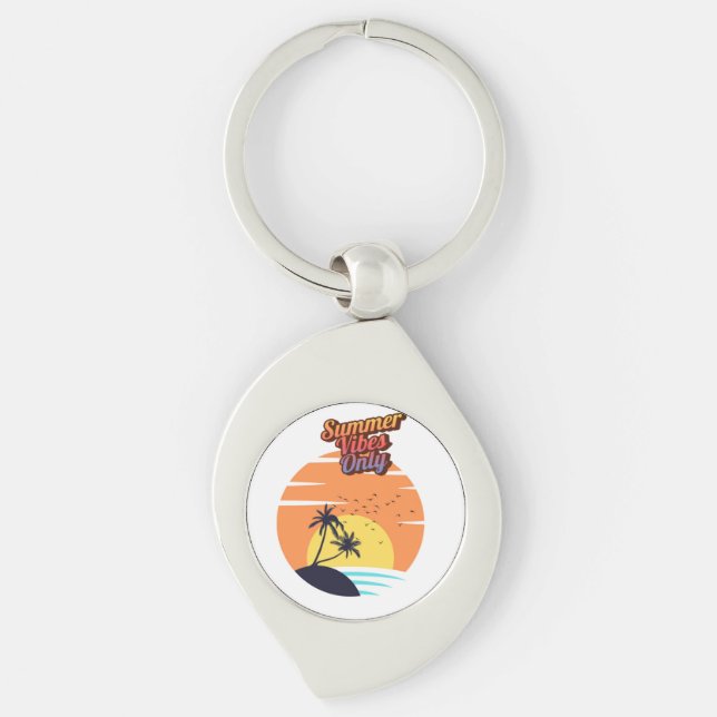 Summer vibes sunset  key ring (Front)