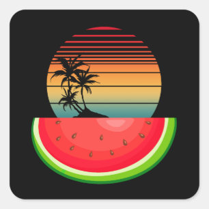 Summer Vibes Sunset Watermelon  Square Sticker