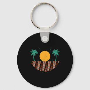 Summer Vibes Sunset Wave Beach Sea Sunshine Summer Key Ring
