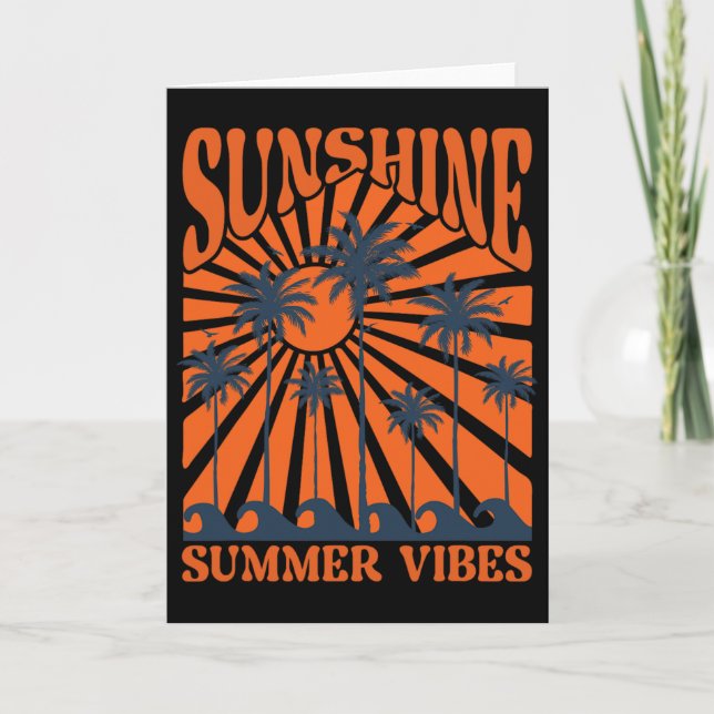 Summer Vibes, Sunset Wave, Sunshine Paradise, Summ Card (Front)