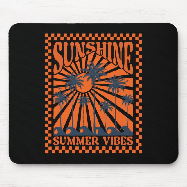 Summer Vibes, Sunset Wave, Sunshine Paradise, Summ Mouse Mat (Front)