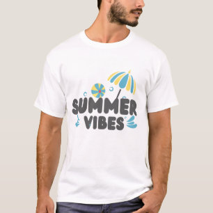 Summer Vibes T-Shirt   Beach Umbrella Graphic Tee 