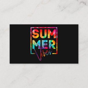 Summer Vibes Tie Dye Hello Summer Vacation Business Card