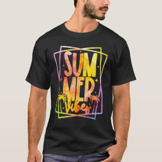 Summer Vibes Tie Dye Hello Summer Vacation Family T-Shirt