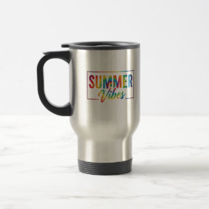 SUMMER Vibes Tie-Dye Rainbow Coffee Mug Bold
