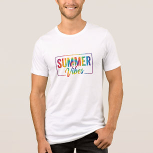 SUMMER Vibes Tie-Dye T-Shirt – Colourful Rainbow Tri-Blend Shirt