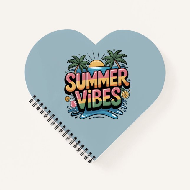 Summer Vibes Tropical Beach Notebook (Front)