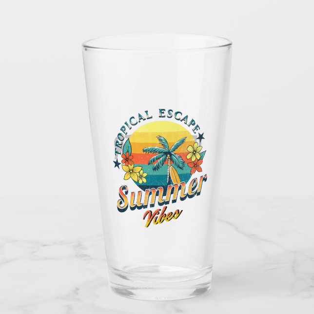 Summer vibes - Tropical escape Glass (Front)