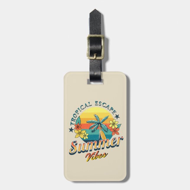 Summer vibes - Tropical escape Luggage Tag (Front Vertical)
